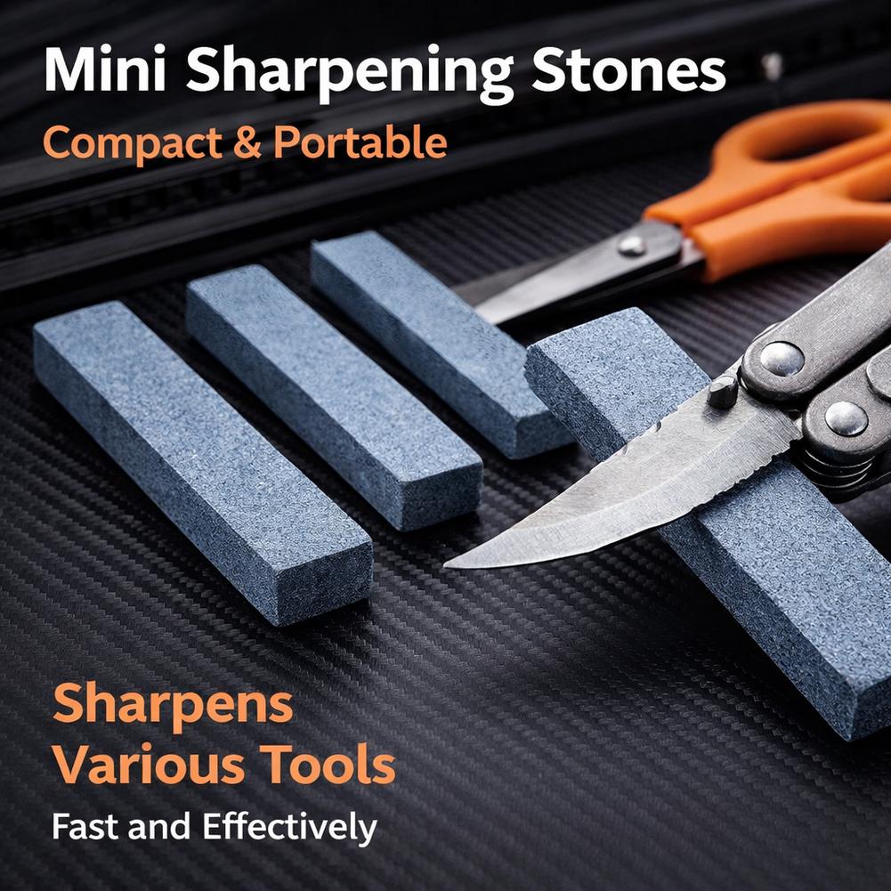 Sharpening Stone Whetstone - หินลับมีดซิลิคอนคาร์ไบด์สีเขียวขนาดเล็ก พกพาสะดวก ใช้สำหรับลับคมมีด กรรไกร และสิ่ว