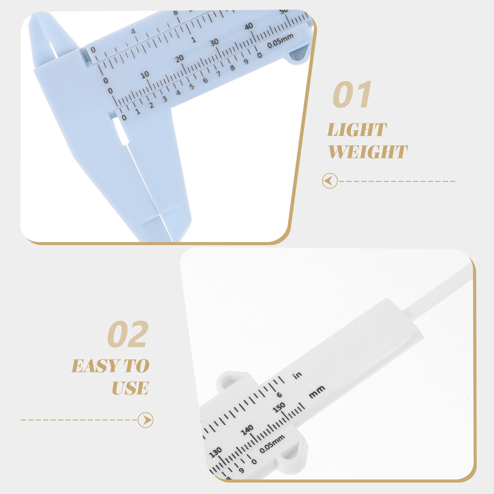 Workshop Tools In Engineering - 4 ชิ้น คาลิปเปอร์พลาสติก 150 มม. เครื่องมือวัดแบบไม่ใช่ดิจิตอล