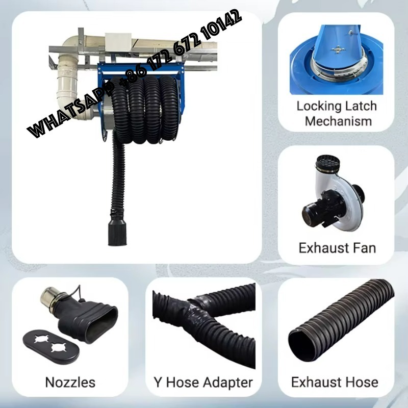 Best Tools For Workshop - ระบบม้วนเก็บสายดูดไอเสียแบบสปริงดึงกลับด้วยมือ รุ่นขายดี สำหรับซ่อมรถยนต์ในอู่